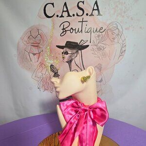 Gold 3D Heart Earrings